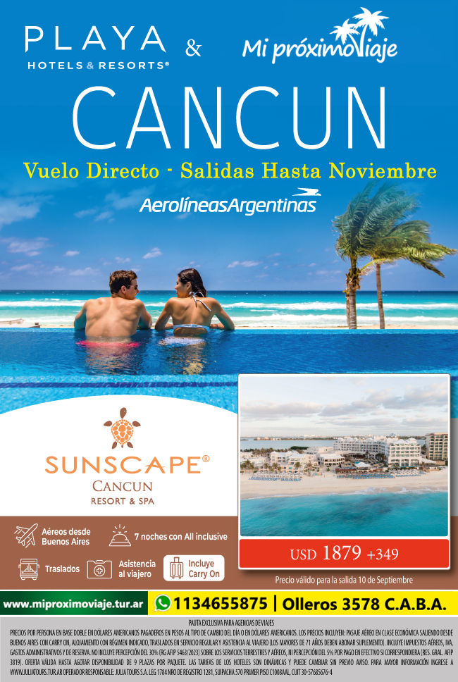 CANCUN con PLAYA RESORTS - VUELO DIRECTO y SALIDAS HASTA NOVIEMBRE